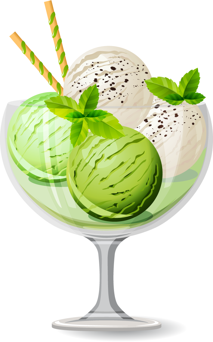 Colored Ice cream with glass cup vector