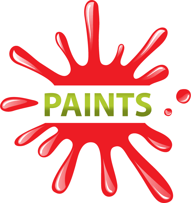 Colored paint objects design elements vector