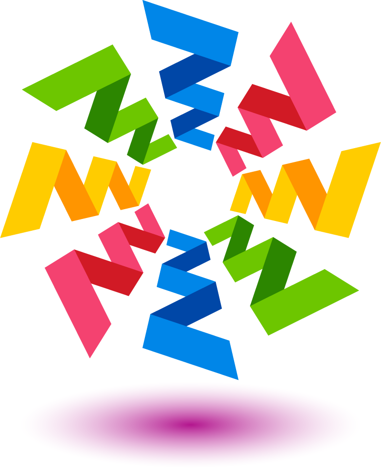 colorful abstract shape for logo showcasing dynamic energy and modern flair