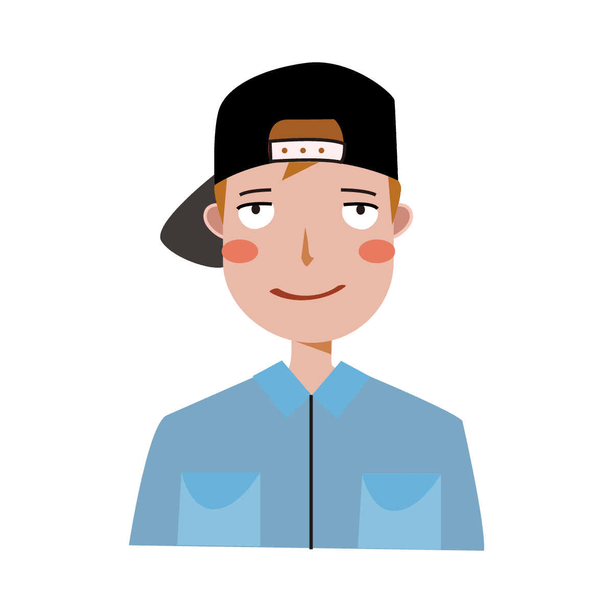 colorful avatar style human illustrations featuring a trendy young male character with casual attire