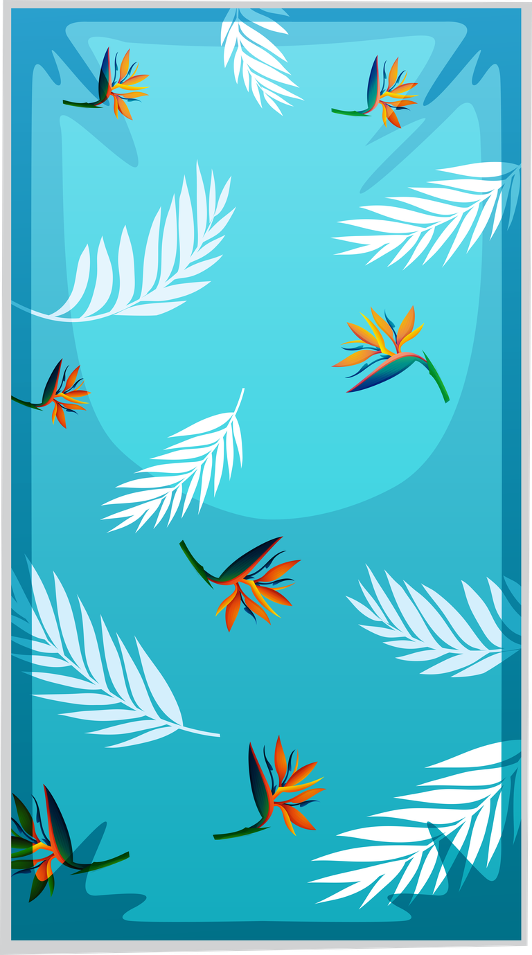 colorful beach towels illustration with tropical leaves and flowers for summer fun