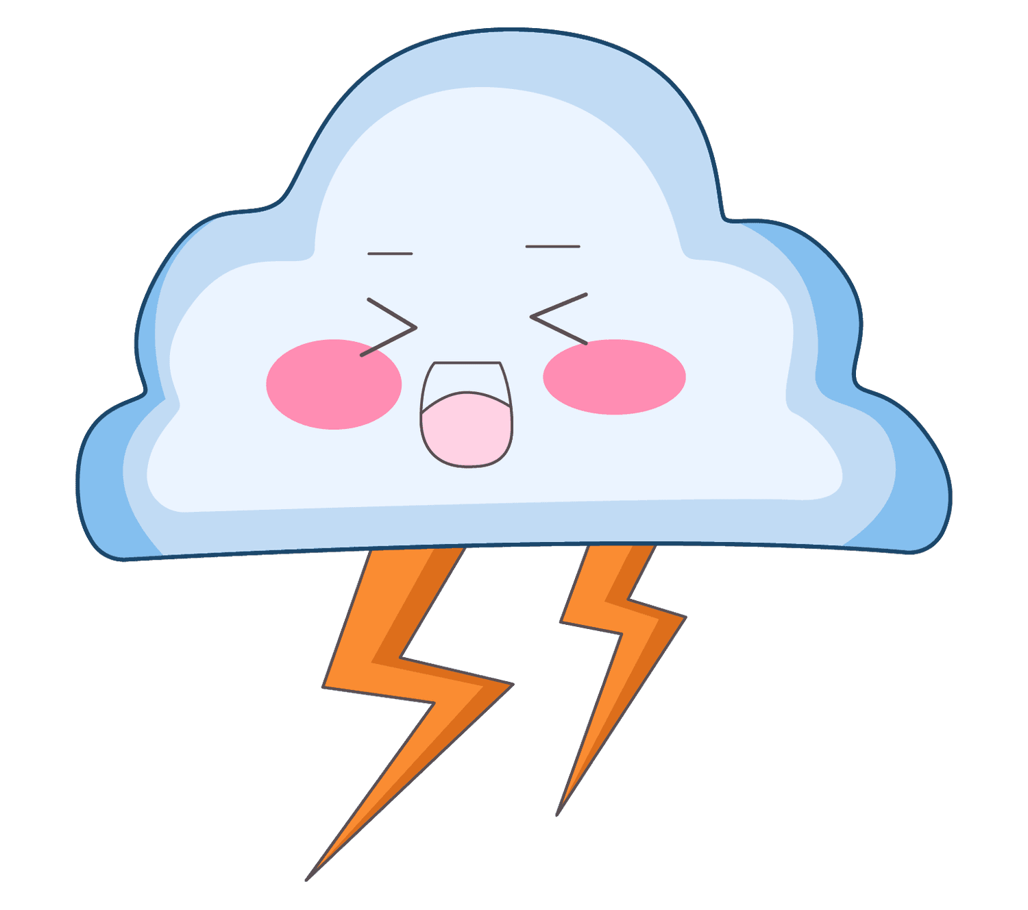 colorful cloud emoji in flat design