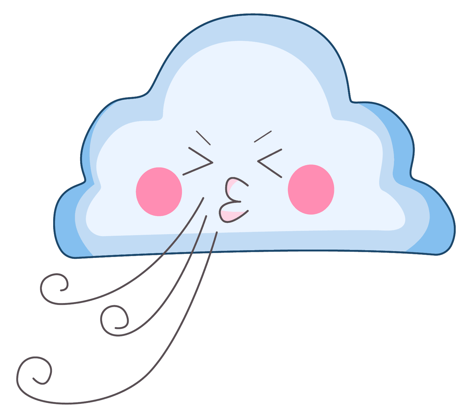 colorful cloud emoji in flat design