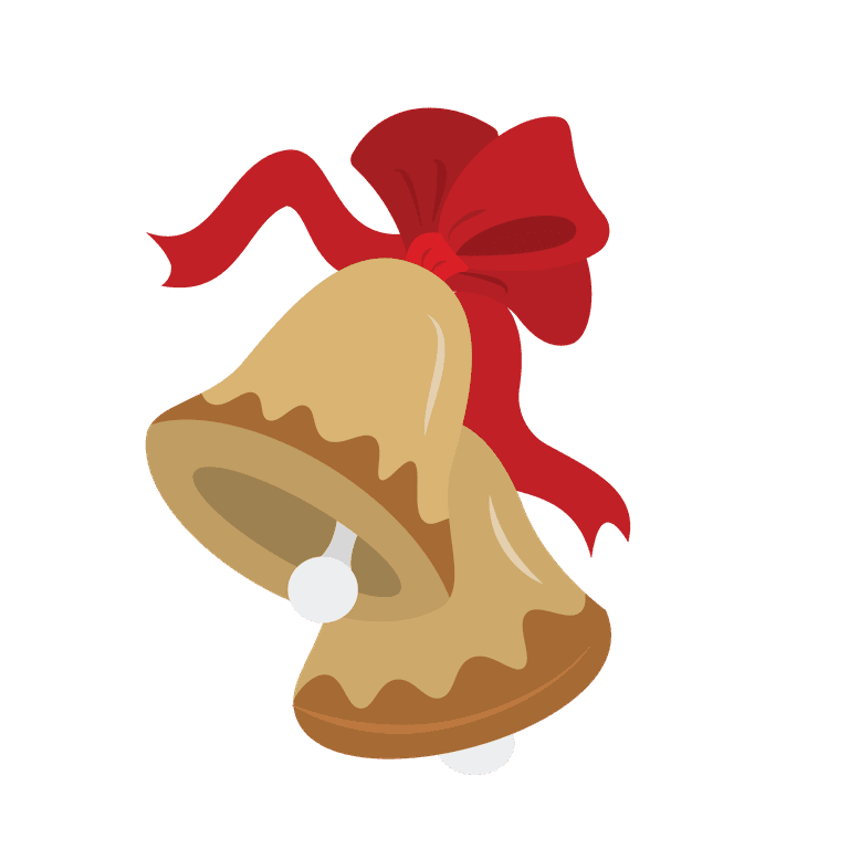 colorful decorative christmas element icon featuring joyful bells with a festive bow for holiday cheer