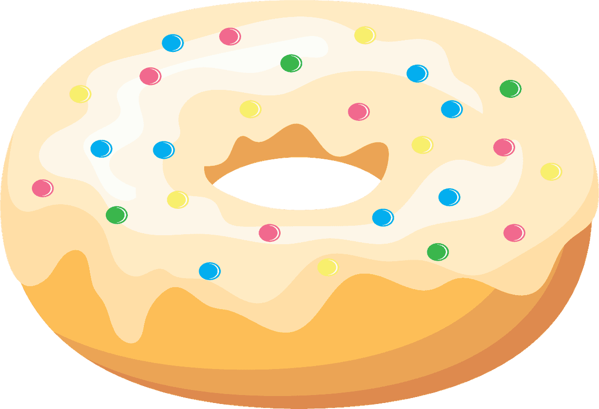 colorful delicious and tasty donuts illustration