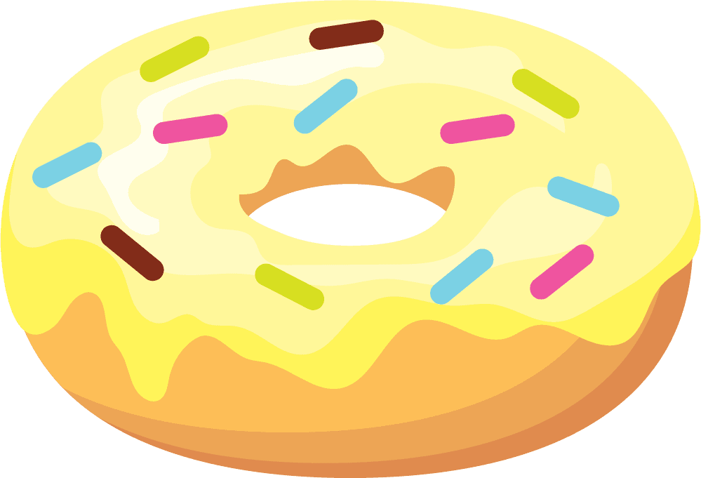 colorful delicious and tasty donuts illustration