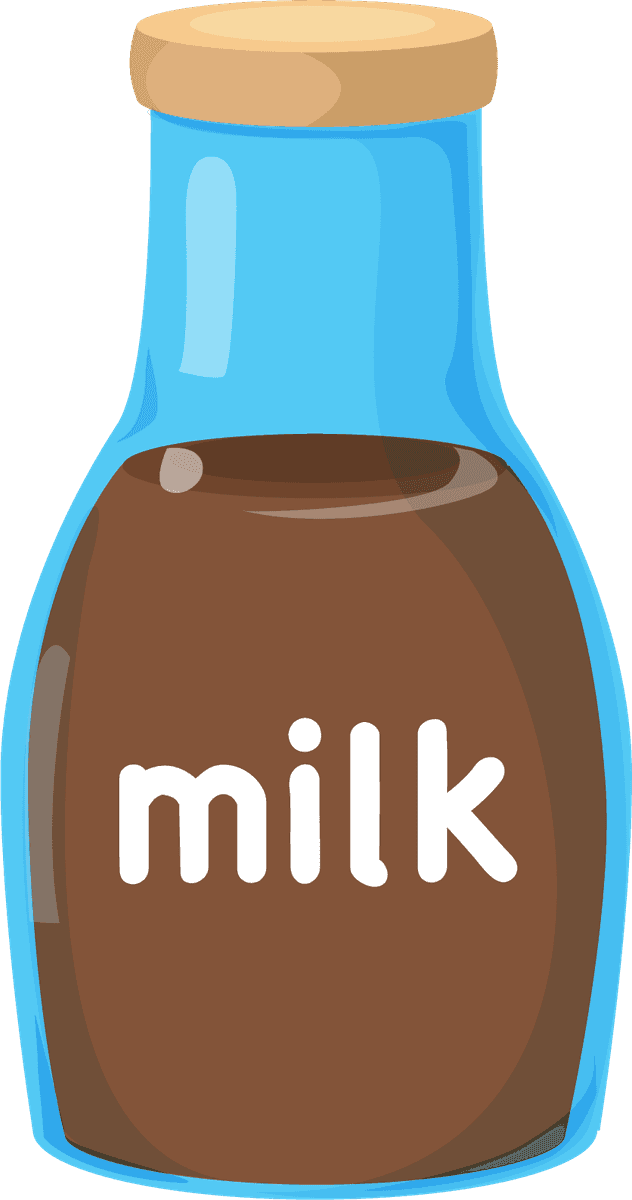 colorful drink bottle illustration featuring a playful milk design for fun beverage branding