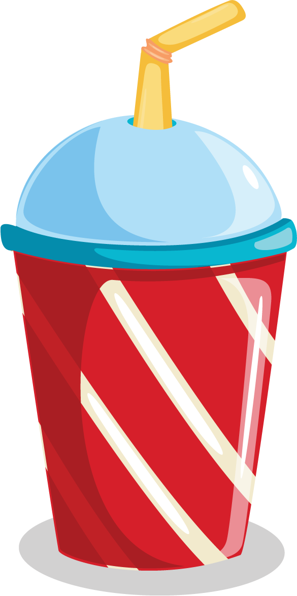 colorful drink plastic bottle illustration featuring a slushy cup with straw and lid