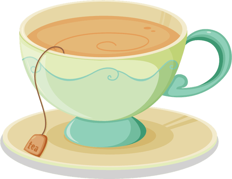 colorful drink tea and coffee cup illustration