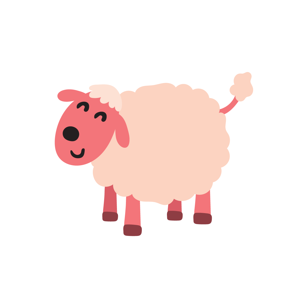 cute sheep illustration for children’s educational materials