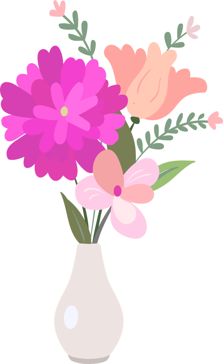 colorful flowers flat icon pack featuring vibrant blooms in a charming vase for cheerful designs