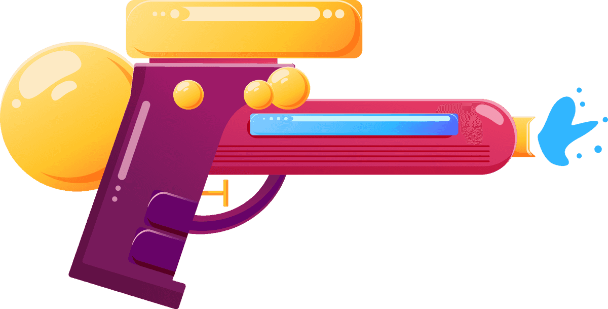 colorful water guns collection flat style