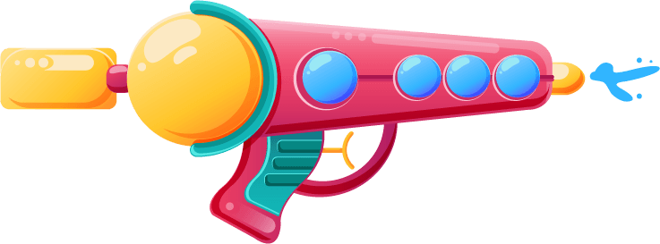 colorful water guns collection flat style