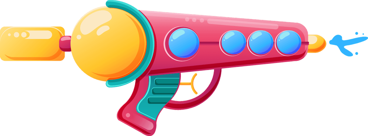 colorful water guns collection flat style