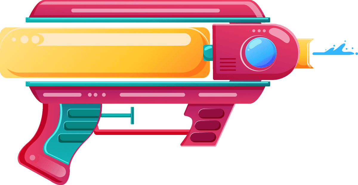 colorful water guns collection flat style