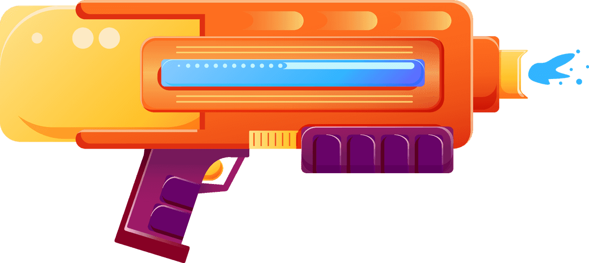 colorful water guns collection flat style