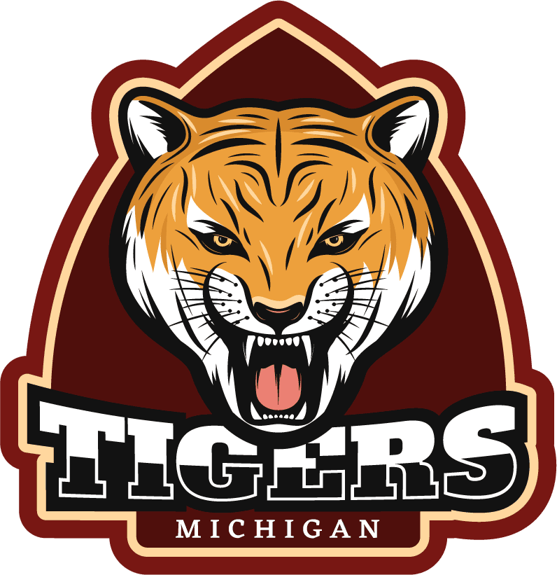 colorful wild animals badge set featuring fierce tigers and vibrant designs for sports teams