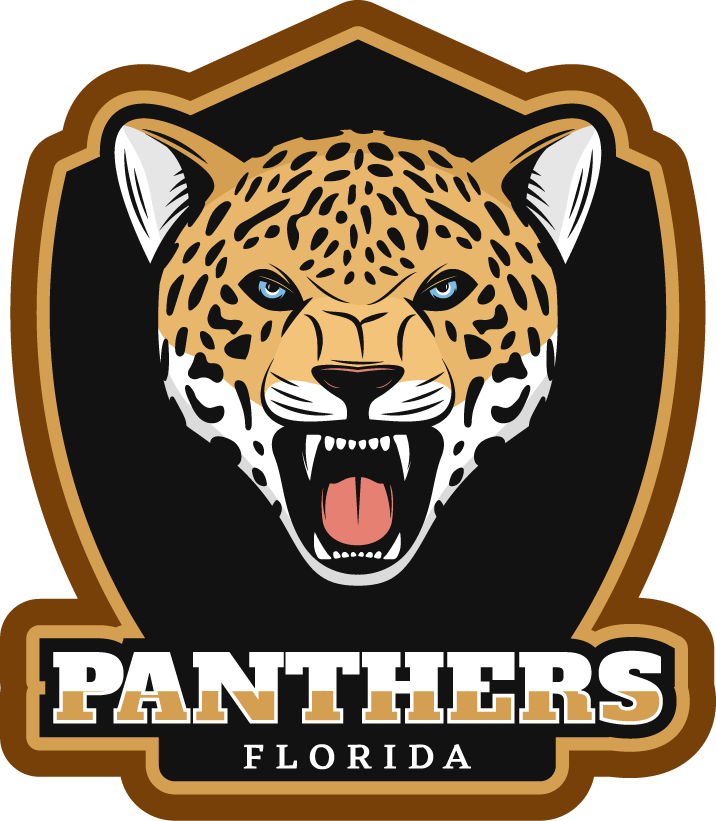 colorful wild animals badge set featuring a fierce panther head illustration