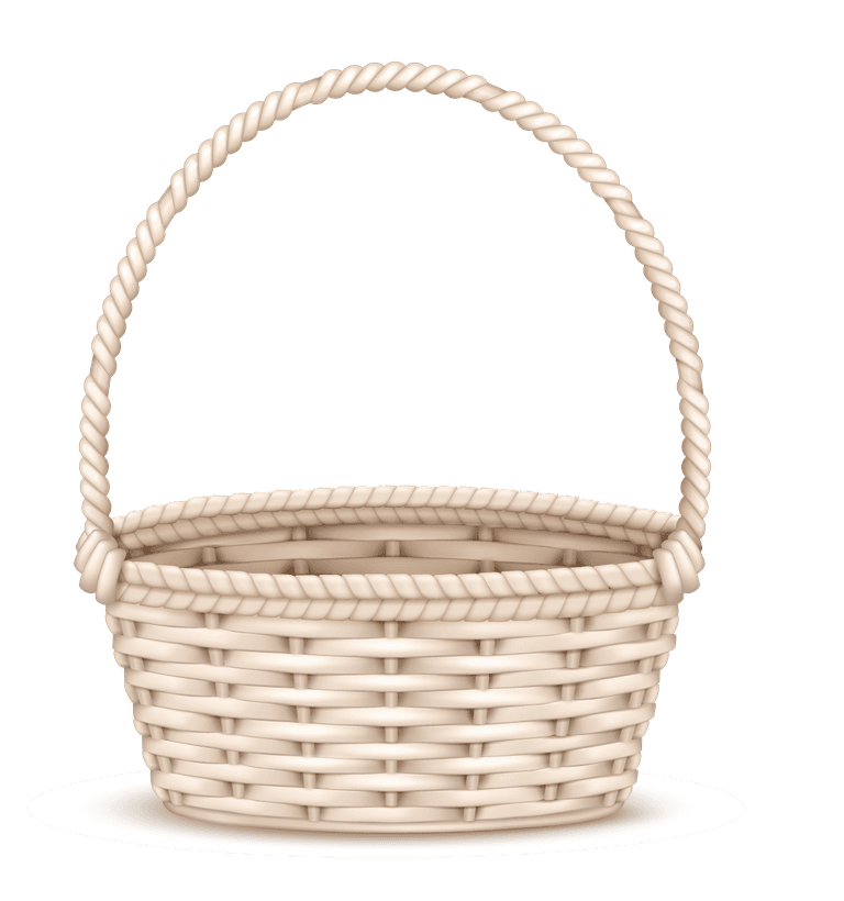 colorful willow wicker baskets set white natural dark stained wood realistic isolated illustration