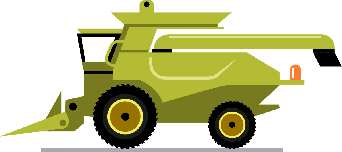 combine in cartoon style: a playful depiction of an agricultural harvester for fun projects