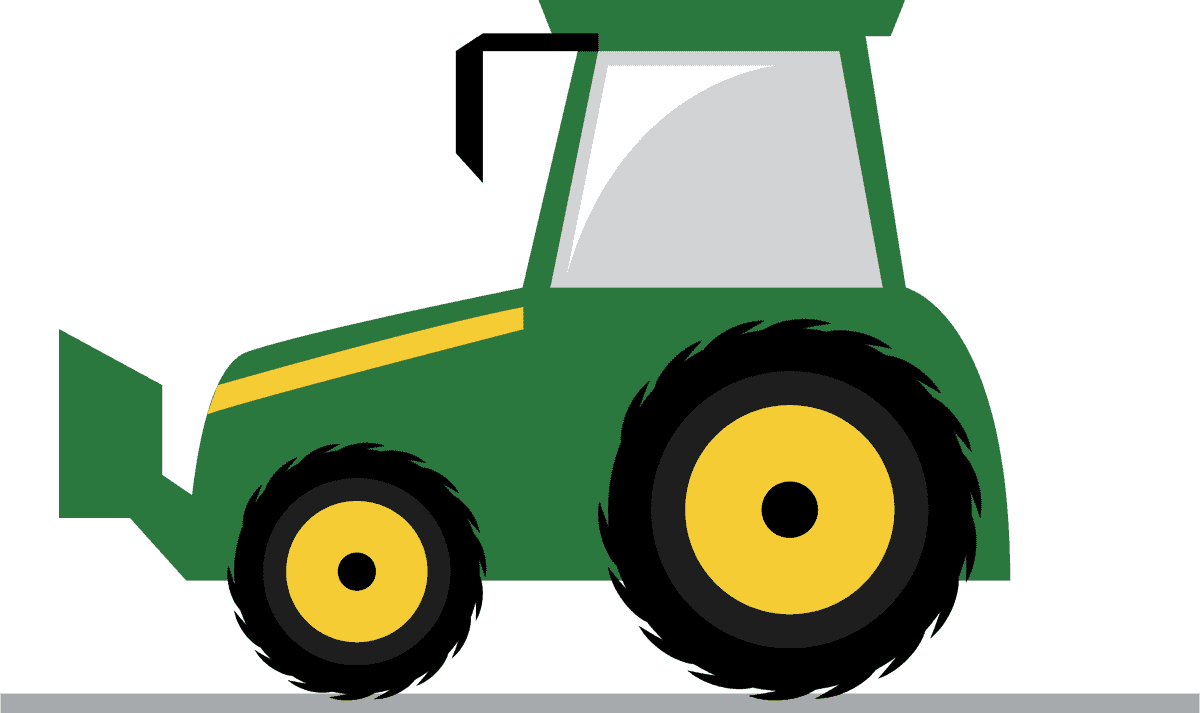 combine in cartoon style: cheerful tractor illustration for children’s education and entertainment