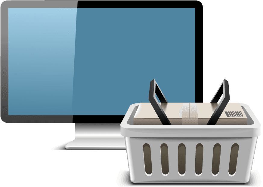computer screen shopping theme icon vector