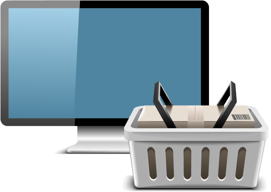 computer screen shopping theme icon vector