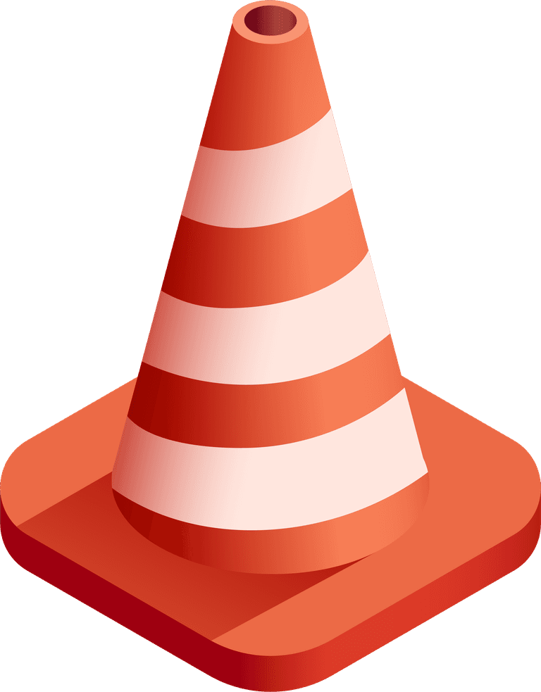 construction construction isometric isolated icons of safety cones for site management