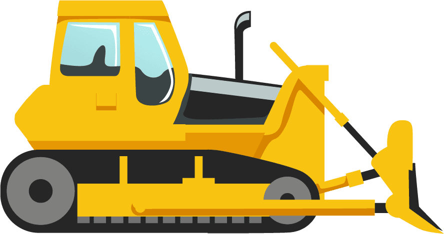 construction machinery heavy construction machines icons isolated with yellow color