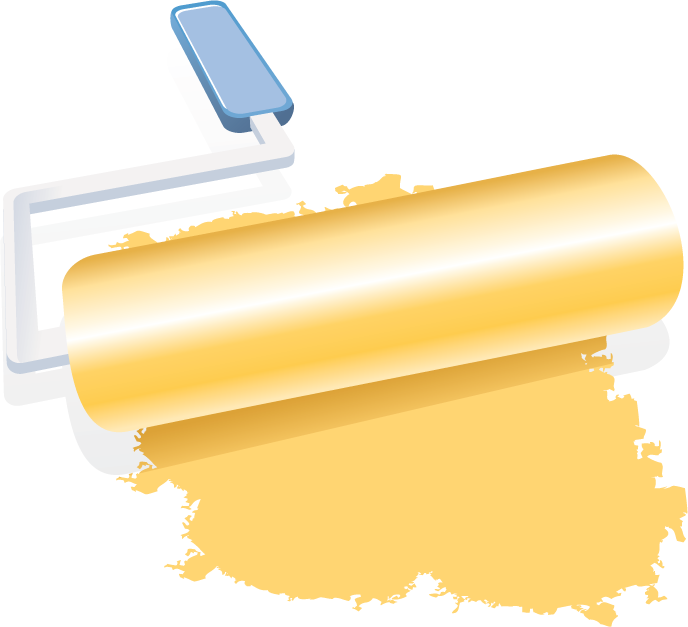 construction site theme icon vector featuring paint roller for renovation tasks