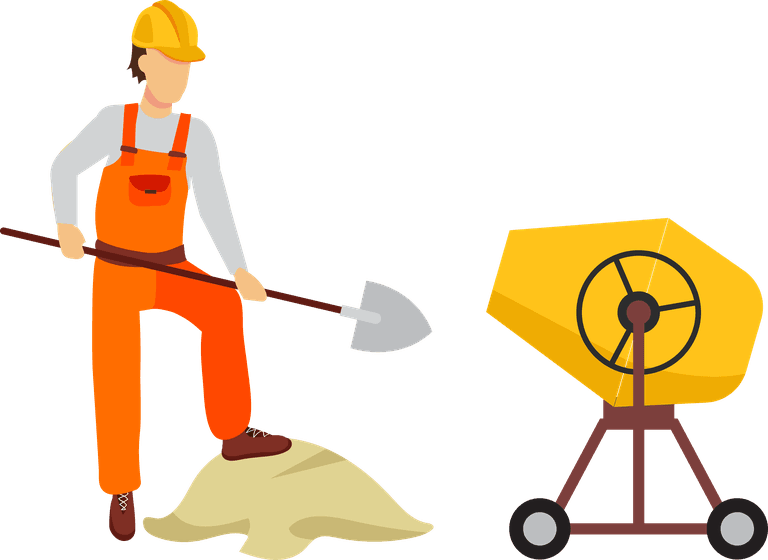 construction workers flat design repairs construction process builders equipment set isolated white