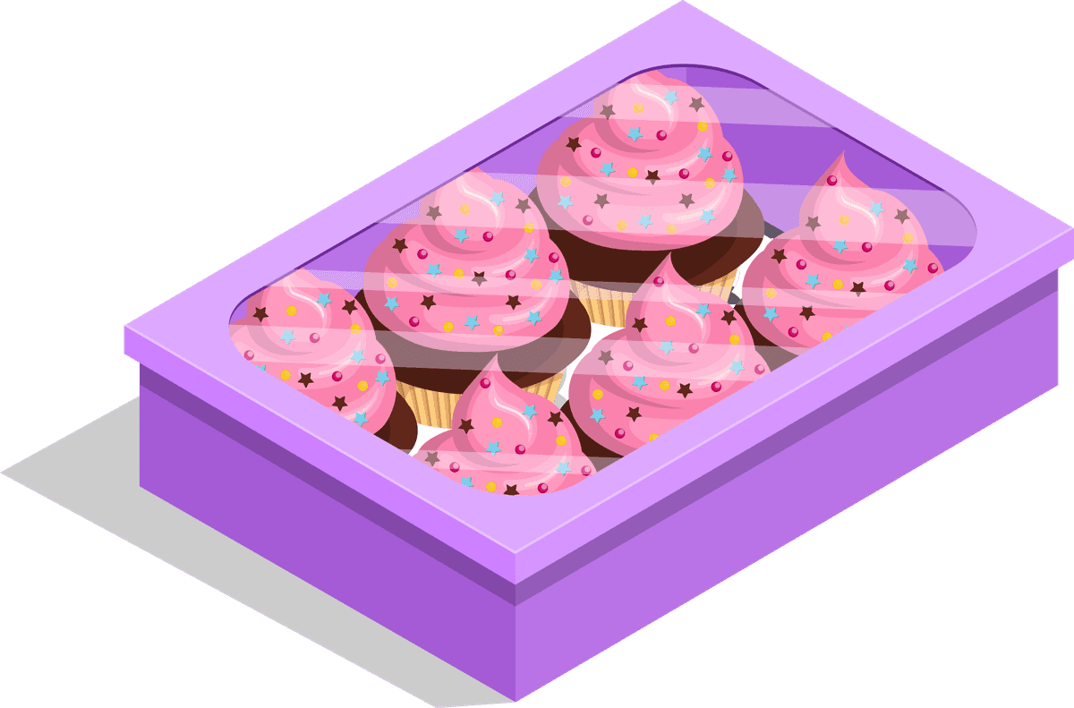 cookie box confectionery packaging set with pastel colors and a clear lid for delightful treats
