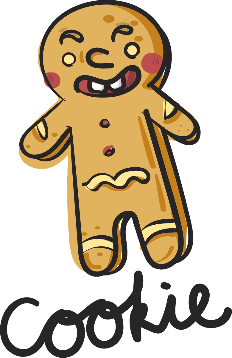cookie drawing style food collection featuring cheerful gingerbread characters for festive occasions