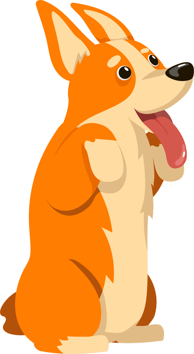 corgi dog character set with different emotions illustrations corgi