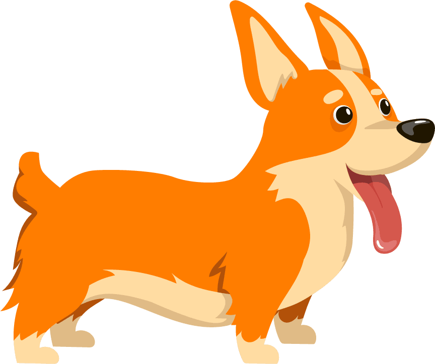 corgi dog character set with different emotions illustrations corgi