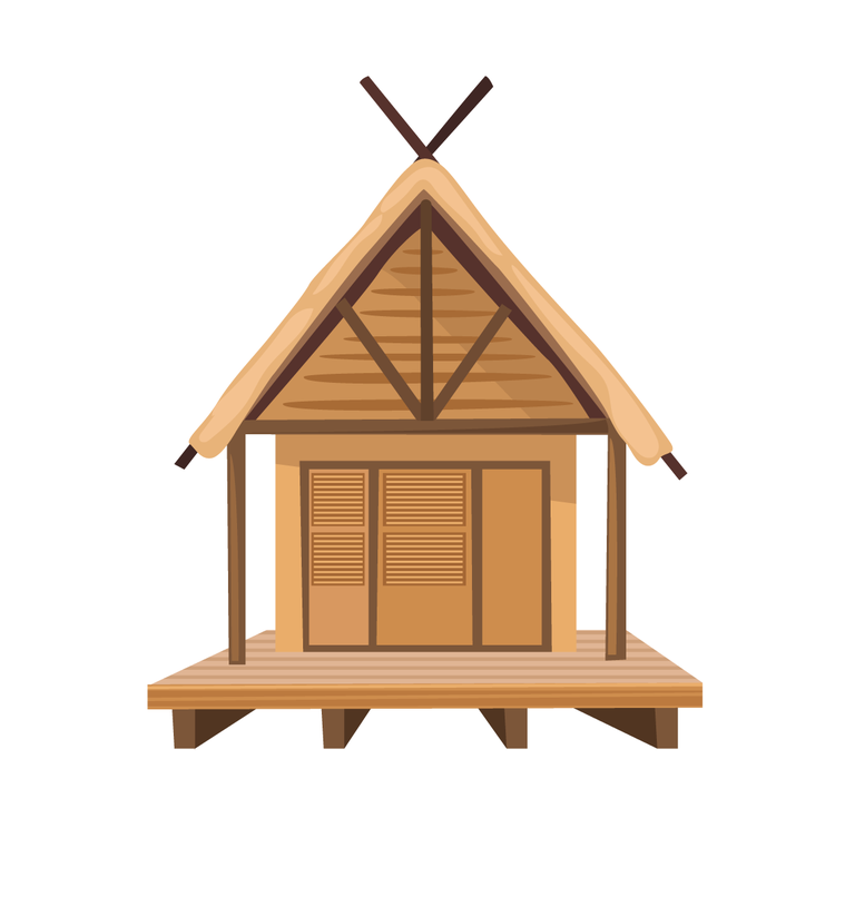 cottage icons classical wooden sketch featuring a charming rustic cabin with thatched roof