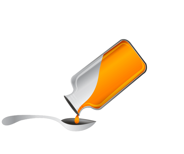 cough syrup medicine icons set