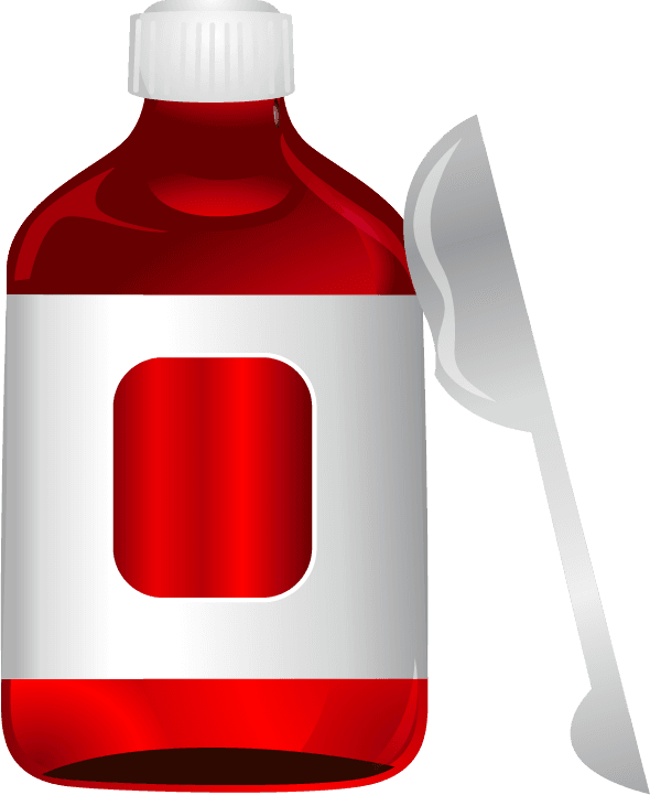 cough syrup medicine icons set