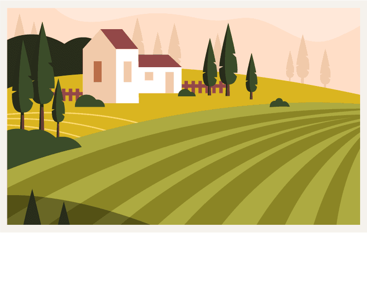 countryside background templates colorful classic field houses sketch