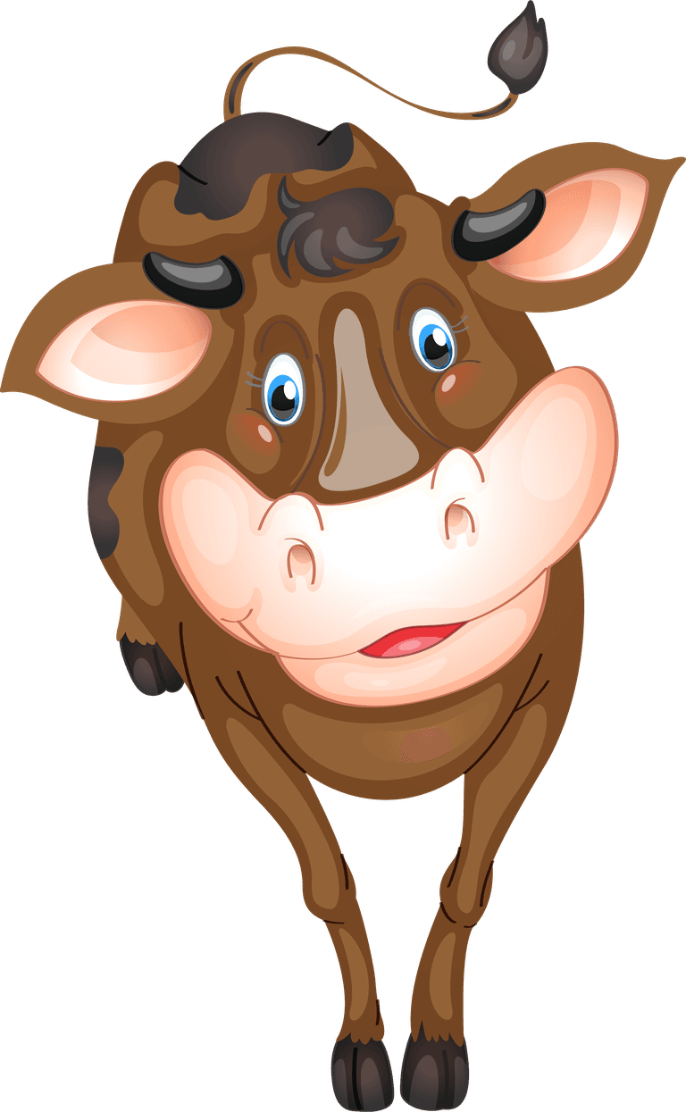 adorable cow animal collection cartoon vector for children's illustrations and educational materials