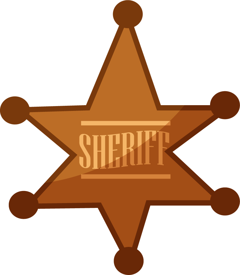 cowboy elements retro symbols sketch featuring a classic sheriff star for rustic decor