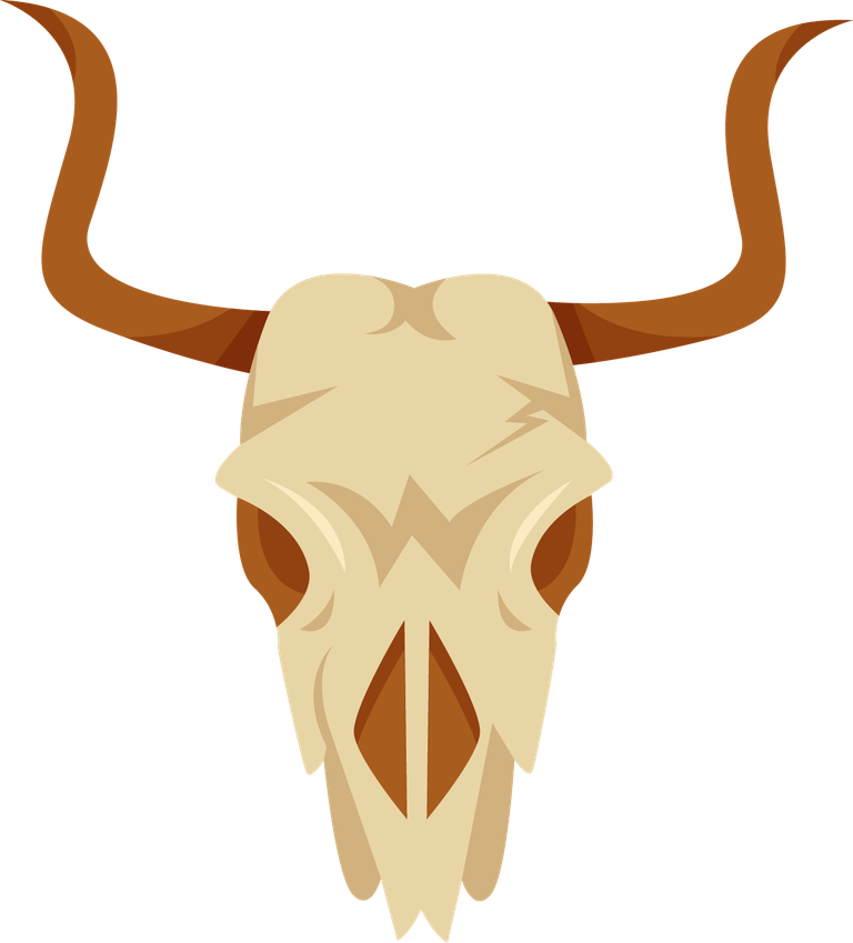 cowboy elements retro symbols sketch featuring a classic skull with horns for rustic themes