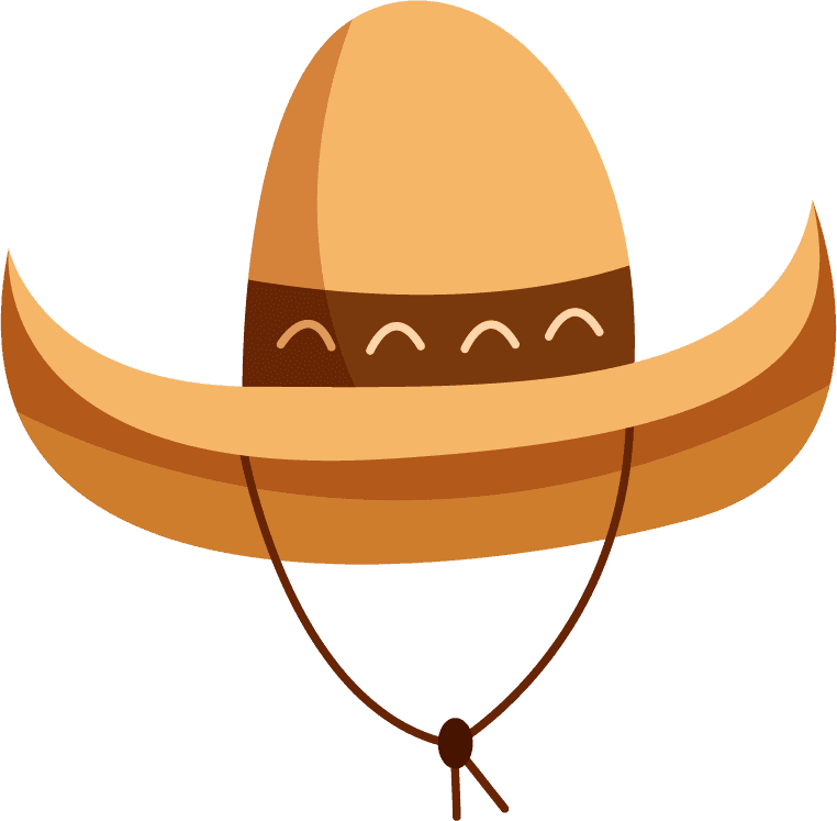 cowboy hat wild west elements retro objects cowboy sketch