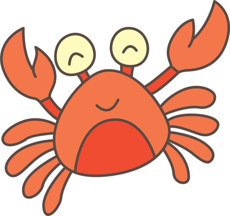 crab animals sea funny casual illustrations