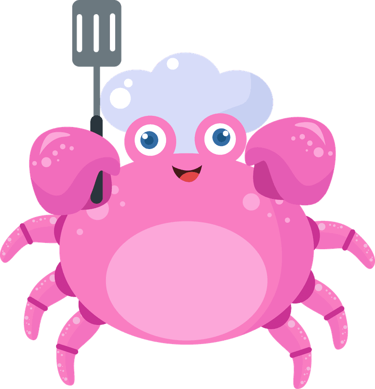 crab chef cute crab illustration character collection