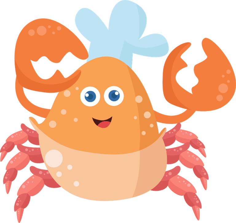 crab chef cute crab illustration character collection