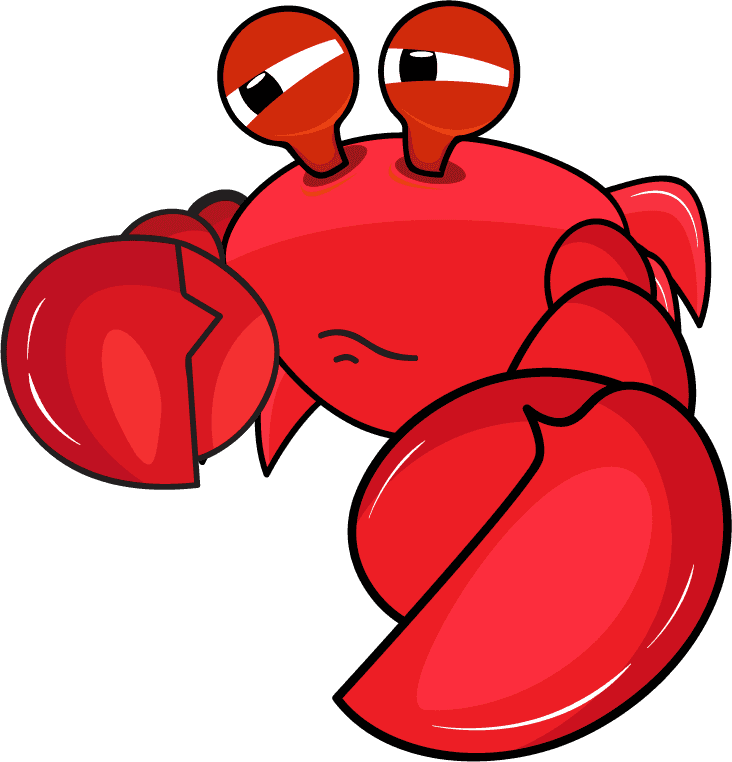 crab decorative crabs icons funny emotional stylized cartoon sketch