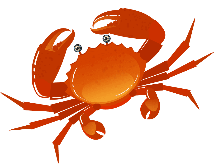 crab ocean species elements multicolored animals icons