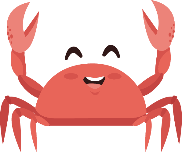 crab sea creatures icons funny cartoon character sketch