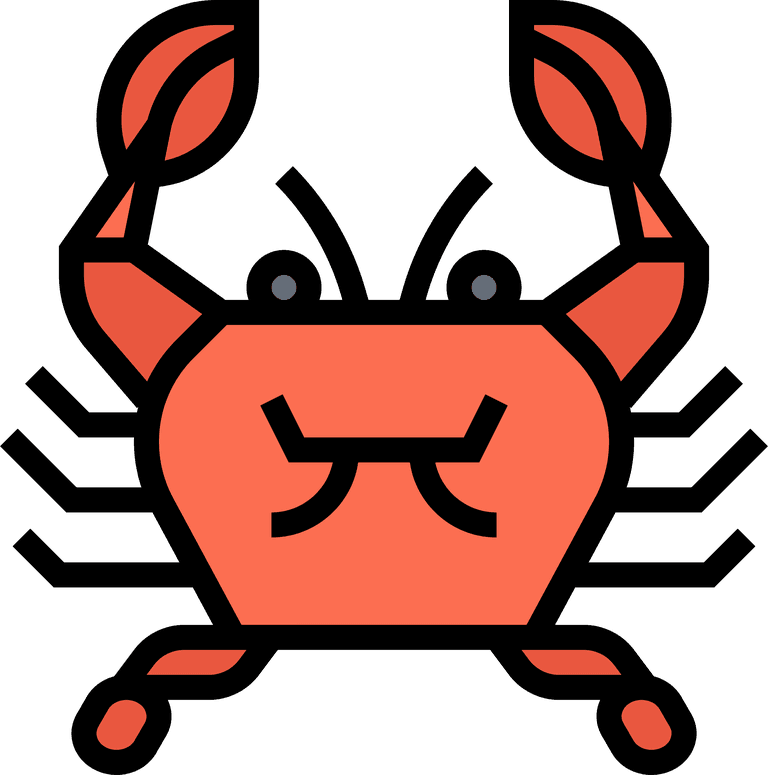 crab seafood thin line and pixel perfect icons